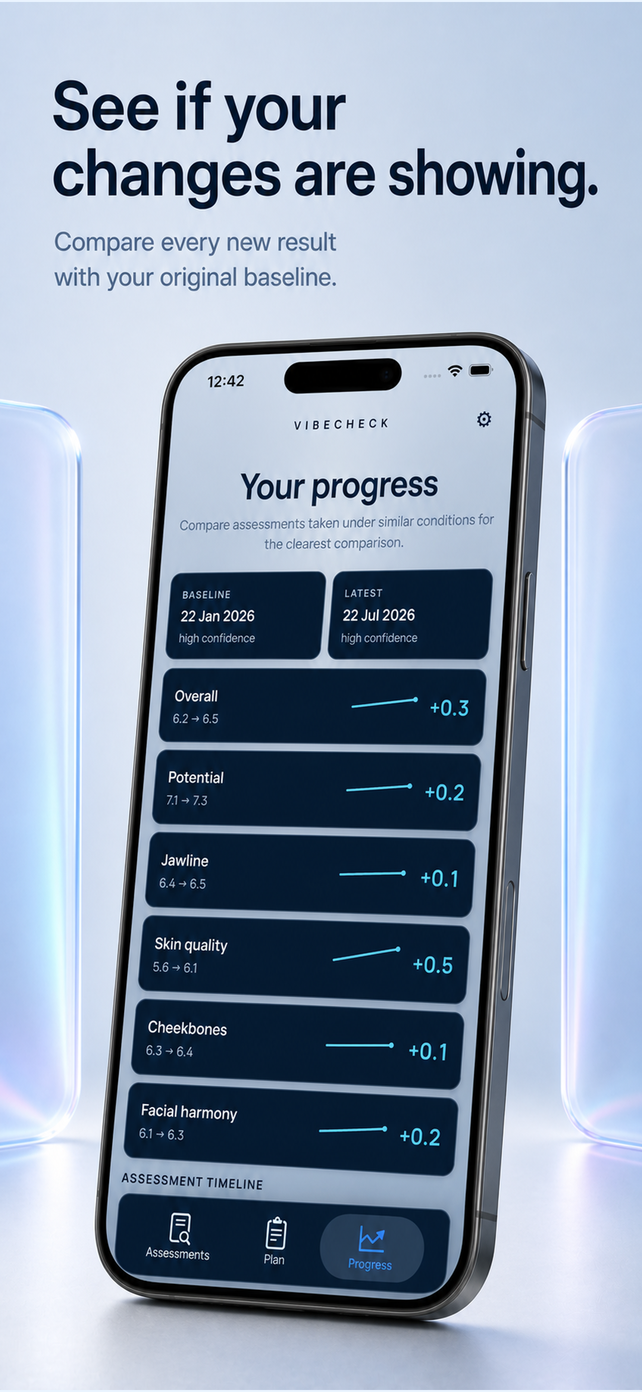 VibeCheck baseline progress comparison